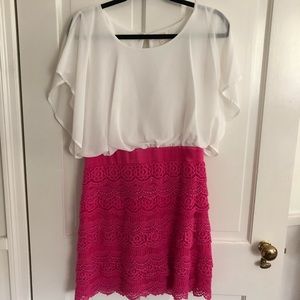 Pink lace dress